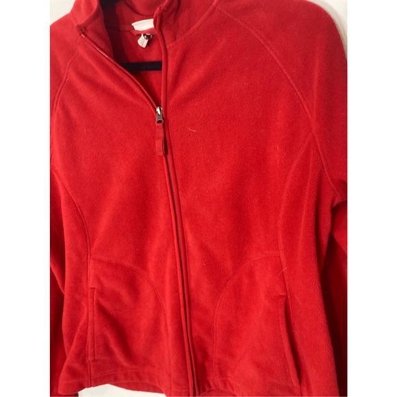 Merona Red Large Cabincore Hiking Gorp Women's Fleece Full Zip Jacket - Picture 2 of 4